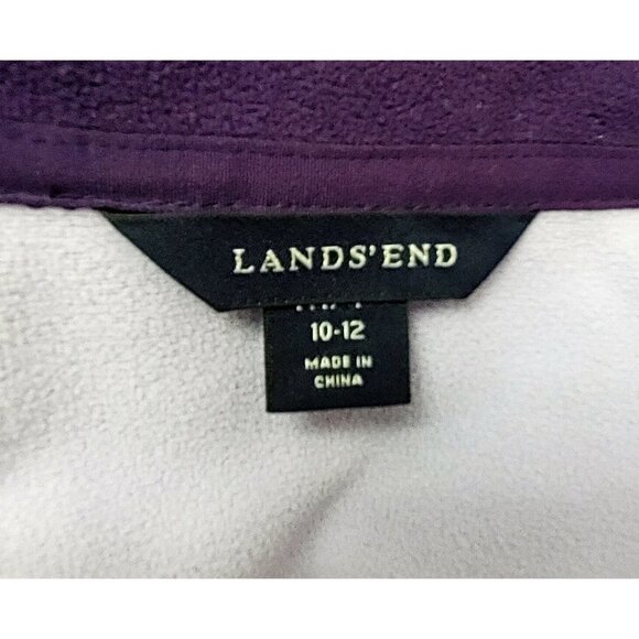 Lands' End Women's Fleece Full Zip  Jacket Size M/P Purple Long Sleeve Polyester - Picture 2 of 3